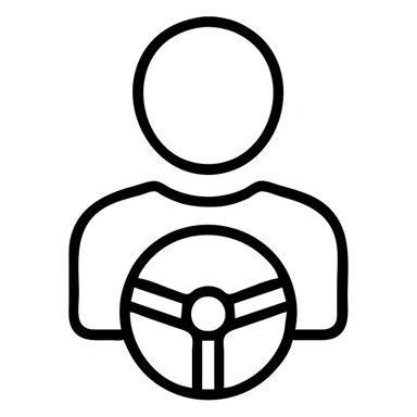 outlined driver icon with clean lines and no fill sticker