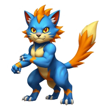 Luxray-Torracat-Pyroar-Fakémon-hybrid-creature (full body)  sticker