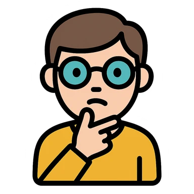 an intellectual person with glasses and a thoughtful expression sticker