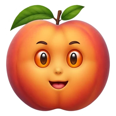 Peach with deep cleft sticker
