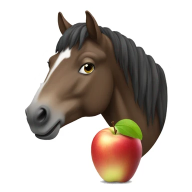 Horse eating apple sticker