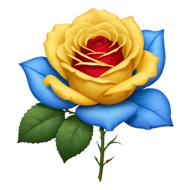 One Yellow 🌹 and one blue flower 🌹 on with red band  sticker