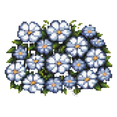Pixel art cloud made of tiny flower pixels sticker