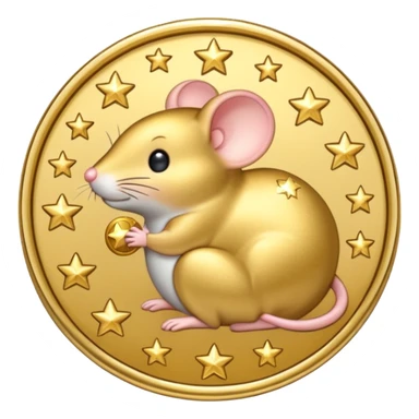 mouse coin with stars around it
 sticker