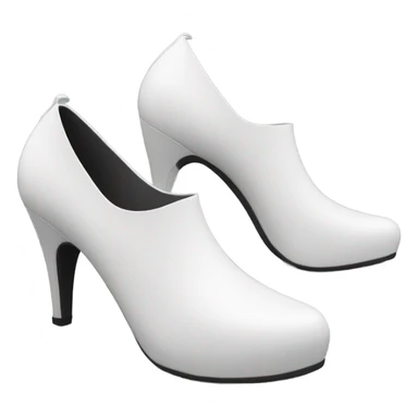 white latex mid heel shoe front and back view sticker