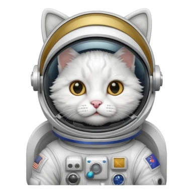 white cat Astronaut sticker