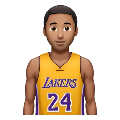kobe in his lakers jersey number 24 give him some hair sticker