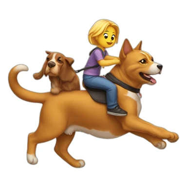 Cat riding a dog sticker