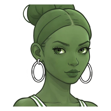 smiling girl with hoop earrings sticker