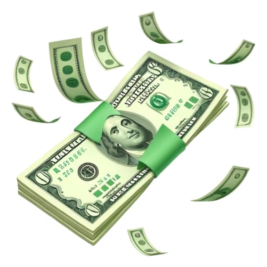 Money falling sticker