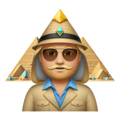 fat male blond long hair agent with short beard in egypt with pyramid.mm sticker