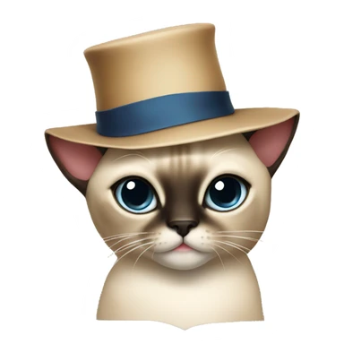 siamese cat with a hat sticker