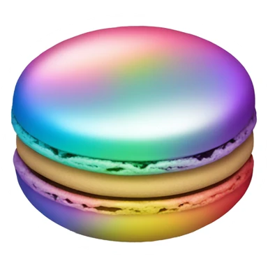 Realistic metallic silver macaroon with gradient colorful filling  sticker