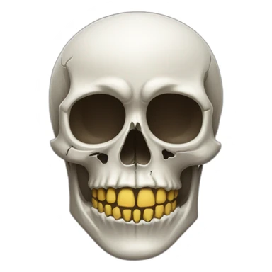 Skull with half covered in skin sticker