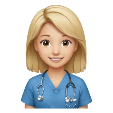 Girl emoji, dirty blondish hair , loves nursing , cute asthetics and her neutrals sticker