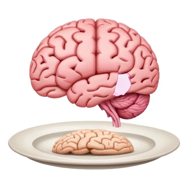 Brain on a plate next to head  sticker