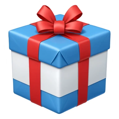 blue white present sticker