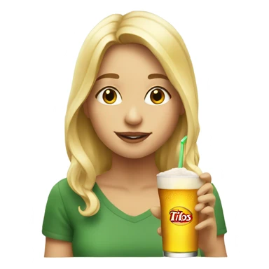 Blonde girl drinking titos  sticker