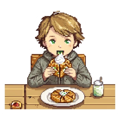 A boy named Maxim who loves to eat waffles with sour cream sticker