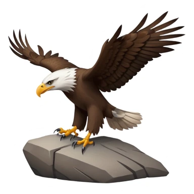 Eagle standing on rock  sticker