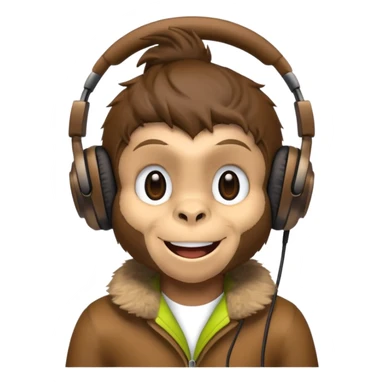 monkey with headphones sticker