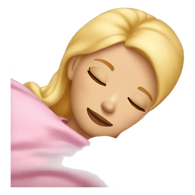 girl sleeping pink sheets blonde hair  sticker