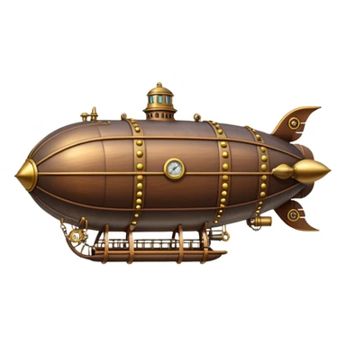 steampunk airship sticker
