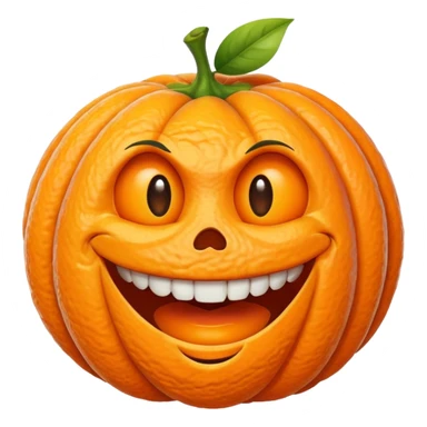 freaky orange with a twisted smile sticker