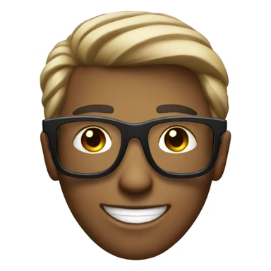 Cool guy smiling with black glasse  sticker
