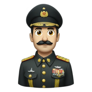 Straight moustache black haired russian officer ww2 sticker