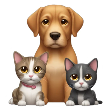 2 dogs and 1 cat sticker