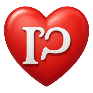 Corazón rojo con la letra P sticker