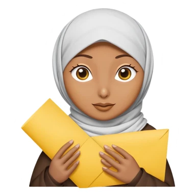 turkey bird wearing a hijab holding a yellow paper sticker