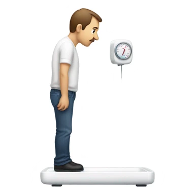 Man standing on scale sticker
