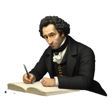 Pushkin writing  sticker