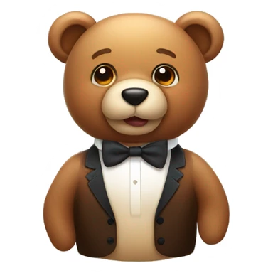 Cute bear with a bowtie sticker