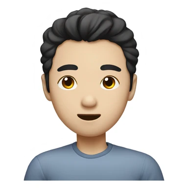 Korean man with black hair blows a kiss sticker