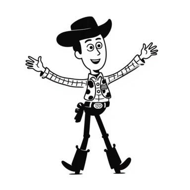 Woody from Toy Story notion style hand drawn doodle sticker