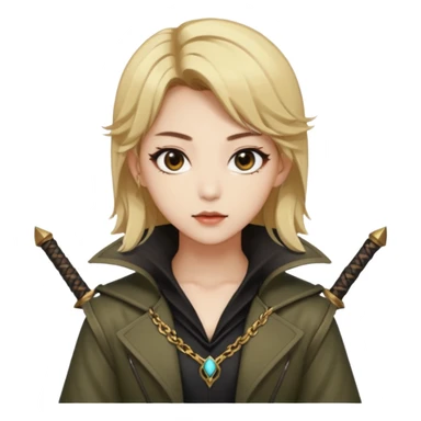 Rumi from K-pop demon hunters brown and blonde hair sticker