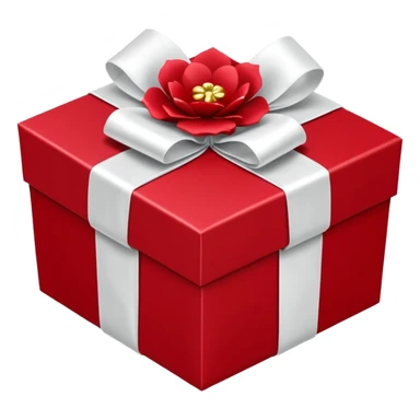 Decorative flower Gift Box red sticker