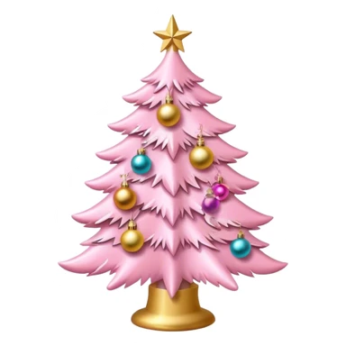 baby pink christmas tree sticker