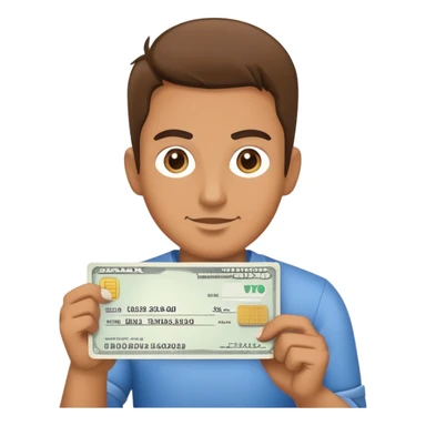 man holding a bank check  sticker