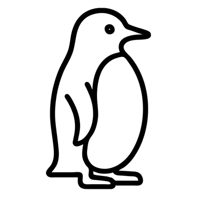 outlined penguin icon, clean lines, no fill sticker