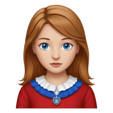 female with scottish red attire and dark blonde hair and blue eyes sticker
