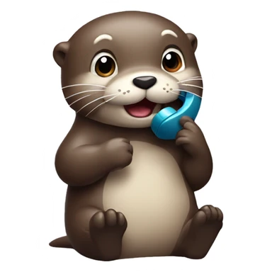 Cute Otter talking on telephone sticker