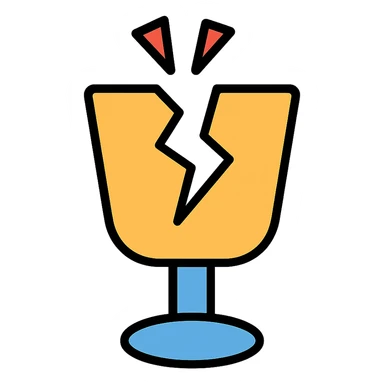 broken glass icon with color outline sticker