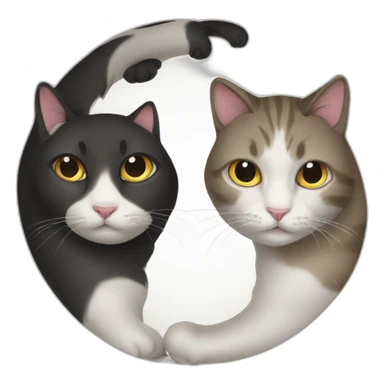 Two cats yin yang sticker