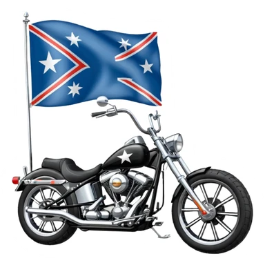 easy rider chopper motorcycle with southern cross flag on tank.  facing towards the left sticker