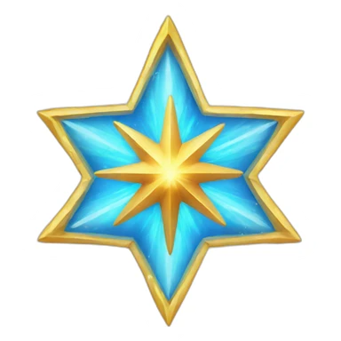 eight pointed golden fantasy star sticker