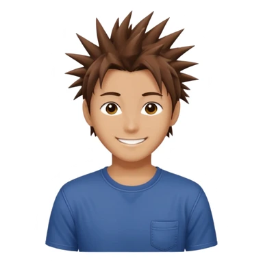Yoh Asakura, spiky brown hair, casual pose sticker